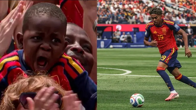 فيديو.. أخ لامين يامال يخطف الأضواء باحتفال هستيري في كأس العالم