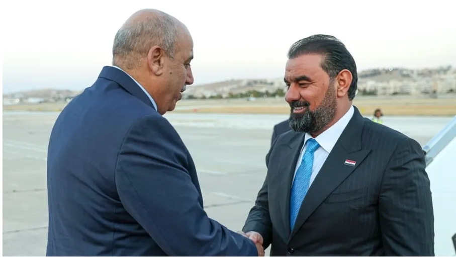 القاضي يستقبل الحلبوسي في أول زيارة خارجية عقب توليه رئاسة البرلمان العراقي