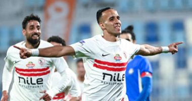 ناصر منسى يسجل الهدف الثانى للزمالك فى شباك المصرى بالدقيقة 44