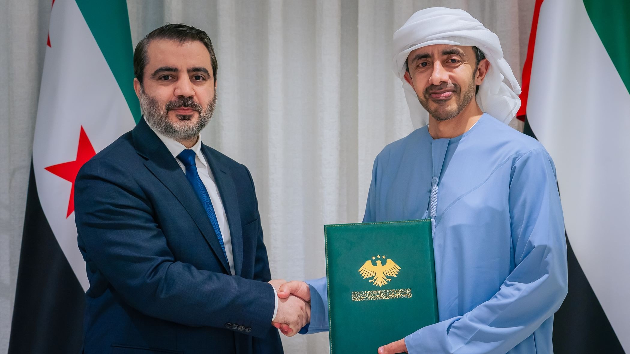 الشيباني في أبوظبي.. رسالة من الشرع إلى محمد بن زايد وبحث الهجمات الإيرانية
