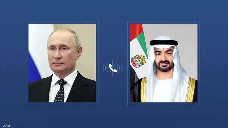 الرئيس بوتين يشكر محمد بن زايد على جهود الوساطة المتواصلة