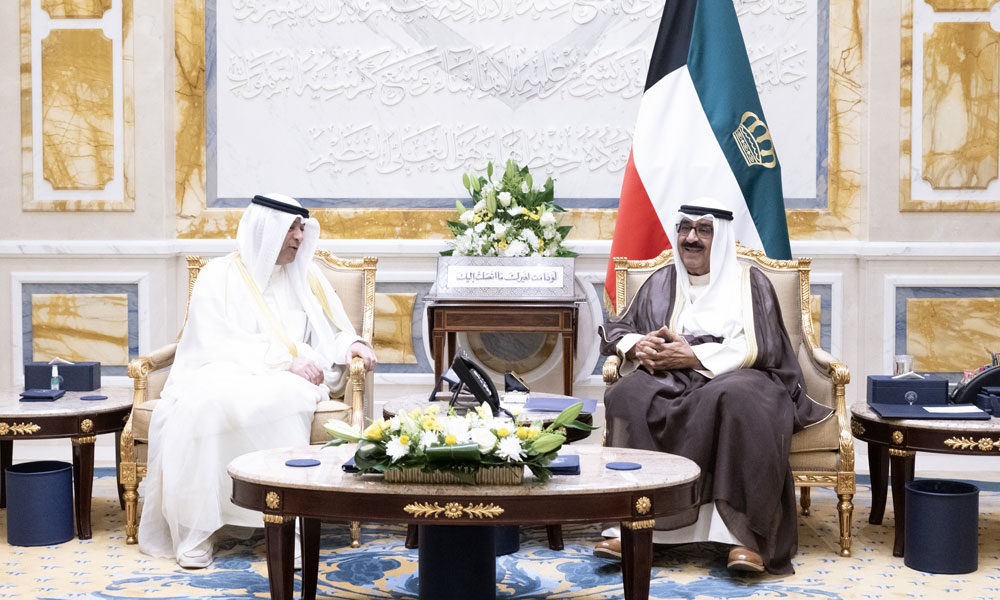 سمو أمير البلاد يستقبل الأمين العام لمجلس التعاون لدول الخليج العربية