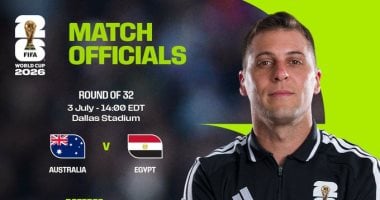 الأوروجوياني تيخيرا حكماً لمباراة مصر وأستراليا في مونديال 2026