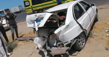 إصابة 6 أشخاص إثر إنقلاب سيارة ملاكى بصحراوى البحيرة