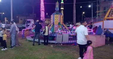 أجواء ربيعية مبهجة.. إقبال على الملاهى فى بلطيم خلال عيد الأضحى