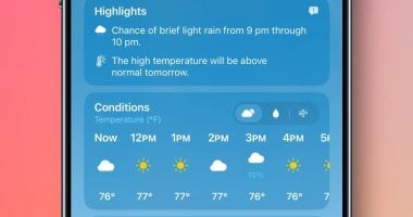 تطبيق Apple Weather يحصل على ميزتين جديدتين تمامًا فى نظام iOS 27