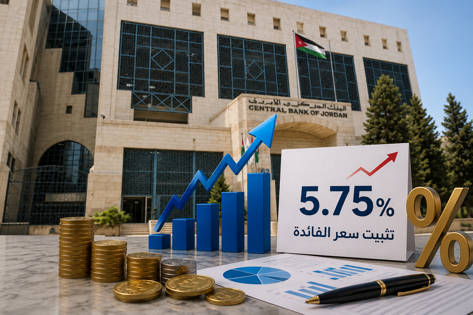 البنك المركزي الأردني يقرر تثبيت أسعار الفائدة