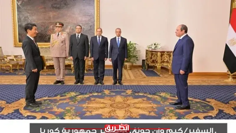مراسم تسلم السيسي أوراق اعتماد 17 سفيرًا جديدًا لدى مصر
