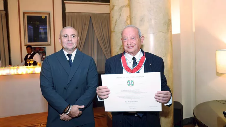 تكريم نجيب ساويرس بوسام إيطالي رفيع