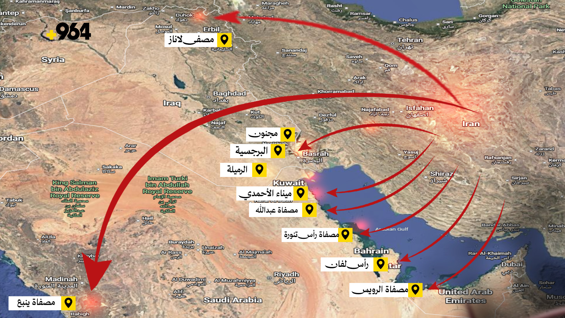 حرائق نفط العراق والخليج.. 10 مواقع أبعد من خور عبد الله وأخطر من مضيق هرمز