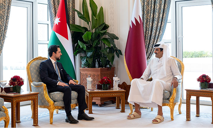 أمير قطر يستقبل ولي العهد الأردني ويشدّد على ترسيخ دعائم الاستقرار في المنطقة