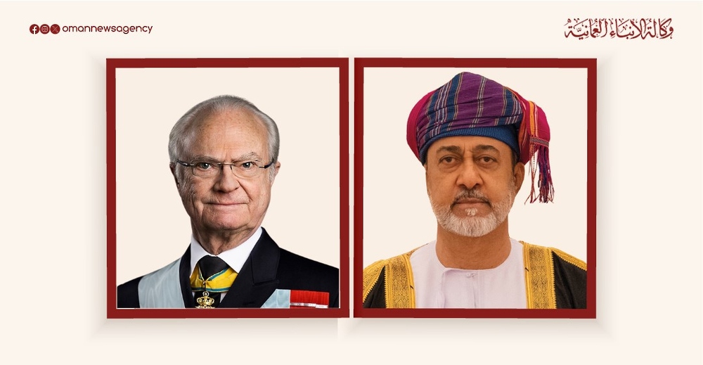 جلالةُ السُّلطان يهنئ ملك السويد