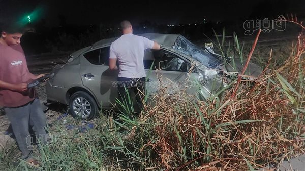 رحلة العودة من حفل زفاف تنتهي بمأساة، مصرع ضابط شاب وإصابة فتاة في حادث بالشرقية (صور)