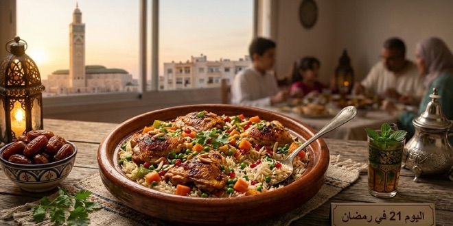 شهيوة رمضانية.. صينية أرز بالدجاج والخضر في الفرن