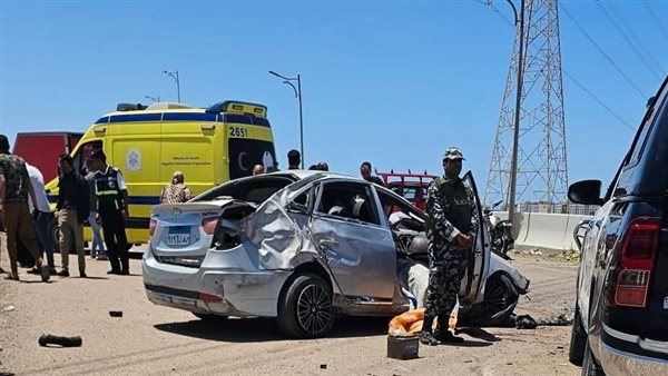مصرع شخصين وإصابة اثنين آخرين في انقلاب سيارة ملاكي بالإسكندرية