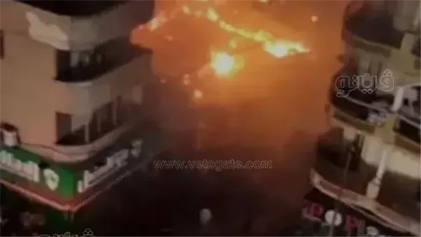 امتد إلى محال أخرى، حريق هائل في محل أسماك شهير في ميدان الساعة بالطالبية