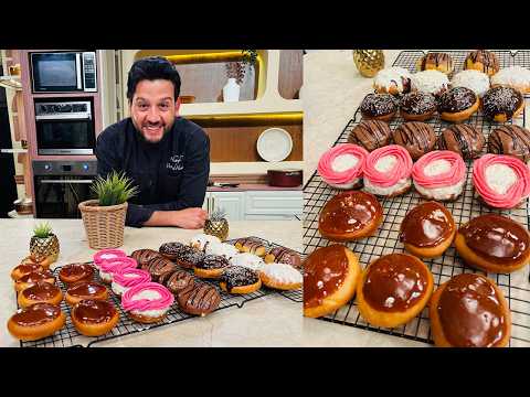 طريقة عمل دوناتس بحشوات مختلفة | المطعم مع الشيف محمد حامد
