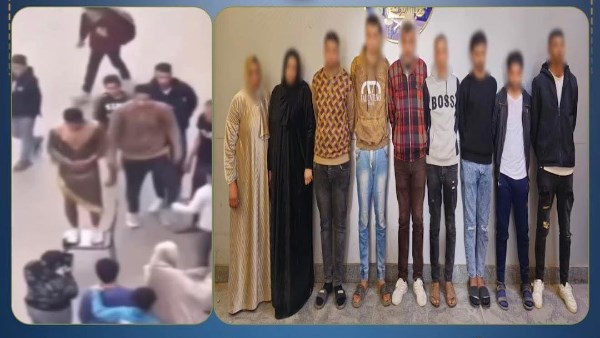وصول المتهمين بإجبار شاب على ارتداء ملابس نسائية بميت عاصم إلى النيابة