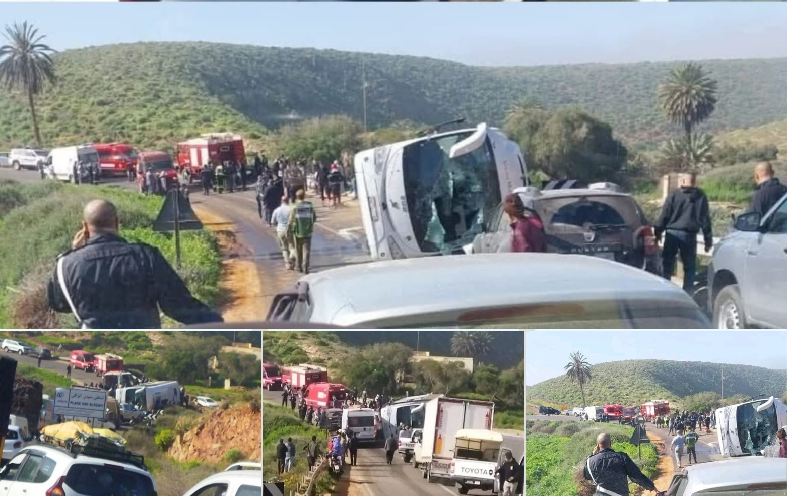 مديرية الأمن تعلن مصرع 4 موظفي شرطة وإصابة 26 آخرين في حادثة سير ضواحي سيدي إفني