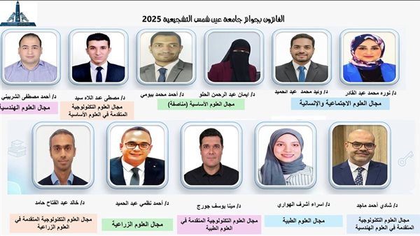 جامعة عين شمس تعلن قوائم نتائج جوائزها السنوية لعام 2025