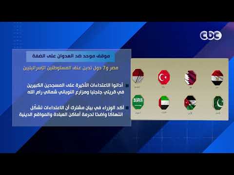 موقف موحّد ضد العدوان على الضفة.. مصر و7 دول تدين عنف المستوطنين الإسرائيليين