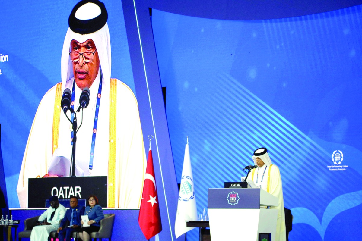 ‫ دعا لإدراج بند طارئ لدعم السلام بأعمال «البرلماني الدولي».. رئيس الشورى: نهج قطري مستمر في الوساطة والحوار ومنع التصعيد