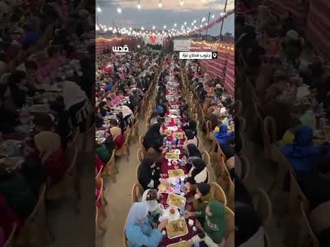 إفطار جماعي في مخيم البركة للأيتام بخانيونس جنوبي قطاع غزة