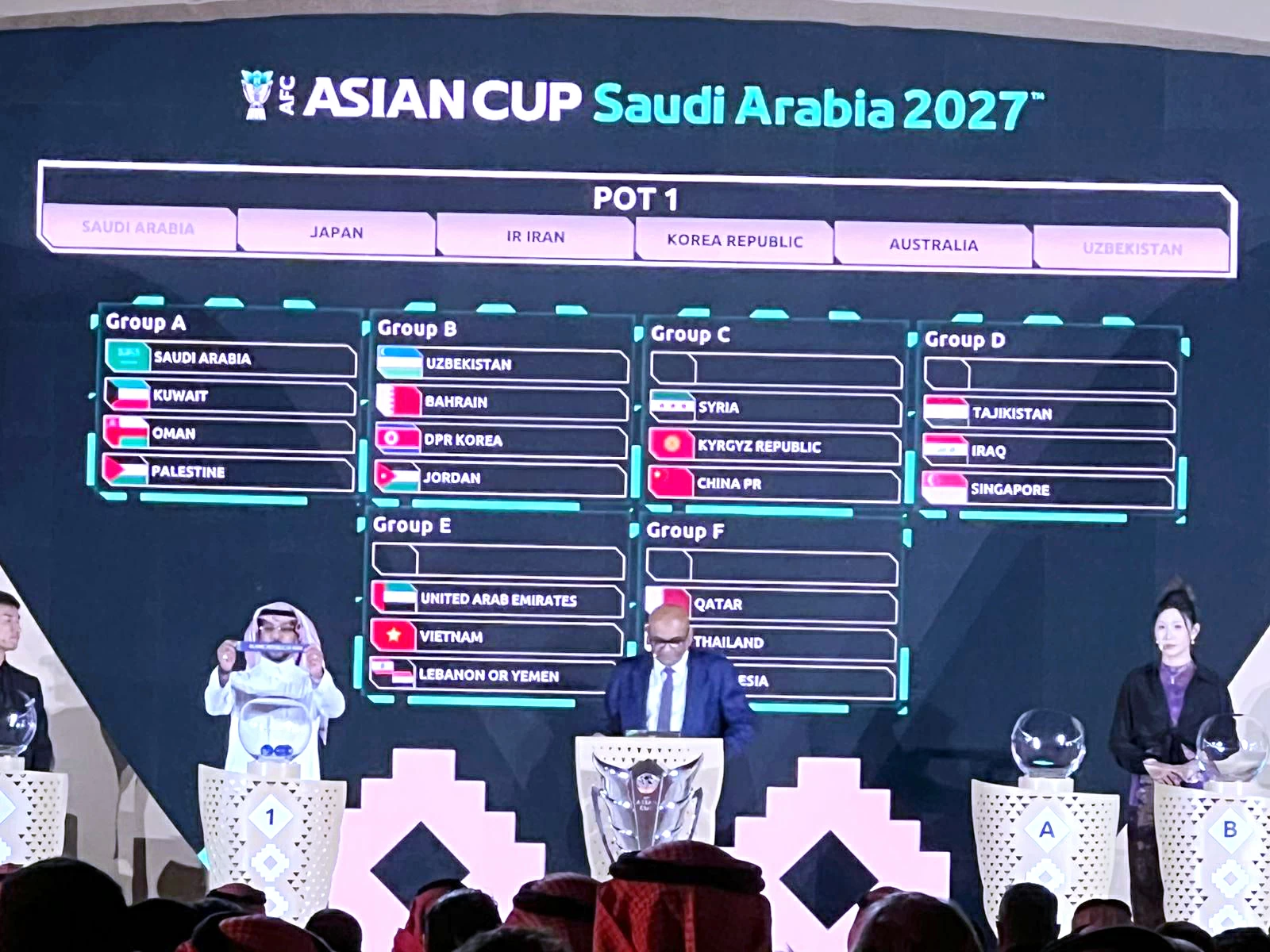 المنتخب السعودي يفتتح مشواره الآسيوي بنظيره الفلسطيني ويختتمه بالكويتي