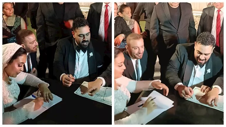 أحمد السقا شاهدًا على عقد قران محمد محسن