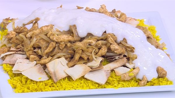 هنفطر إيه النهاردة .. فتة شاورما دجاج سوري وسلاطة فتوش وكنافة بالكاسترد والجلاش