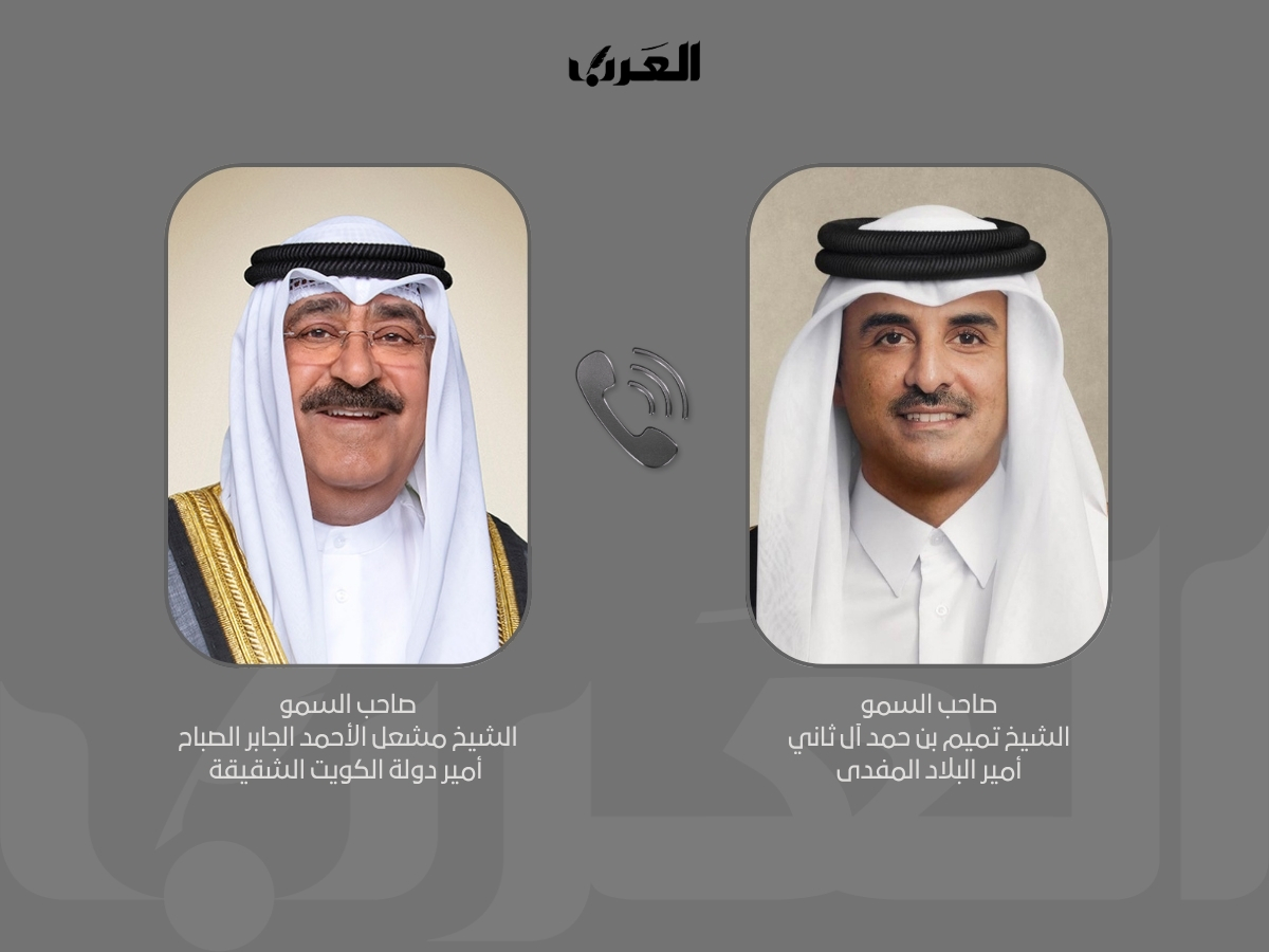 ‫ سمو الأمير يتلقى اتصالاً هاتفياً من أمير الكويت