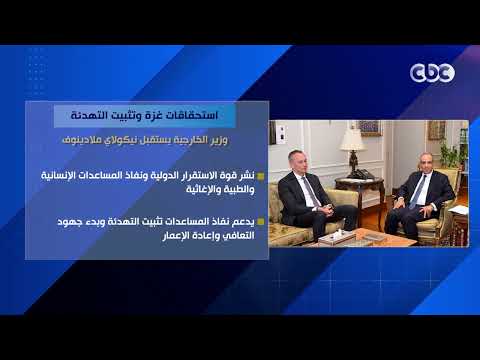استحقاقات غزة وتثبيت التهدئة.. وزير الخارجية يستقبل نيكولاي ملادينوف