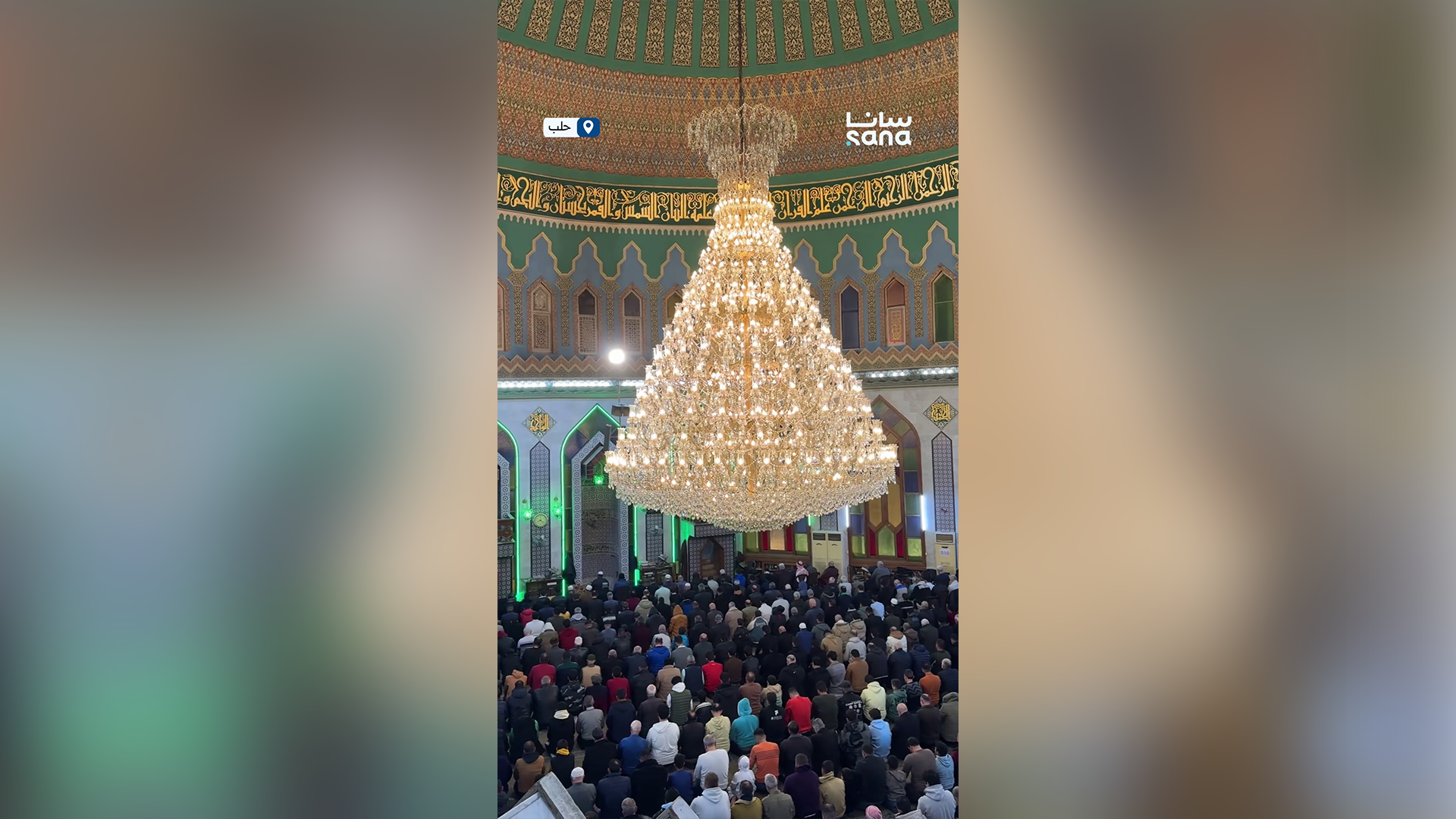 صلاة التراويح في جامع الرحمن بمدينة حلب