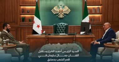 أحمد الشرع يستقبل الفنان جمال سليمان في قصر الشعب