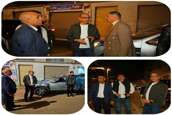 محافظ الجيزة يقود جولة ليلية مفاجئة بقري أوسيم للوقوف على مواعيد غلق المحال