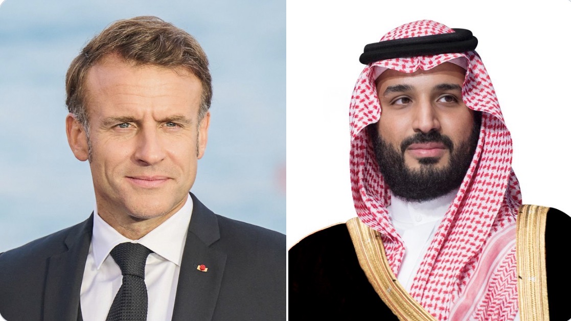 ولي العهد والرئيس الفرنسي يبحثان تطورات الأوضاع في المنطقة