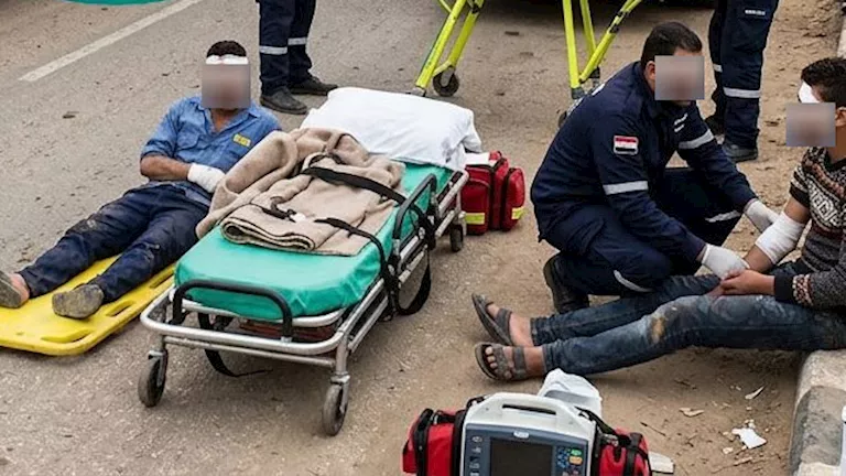 إصابة 3 عمال إثر حادث سقوط من أعلى سيارة ربع نقل بالدقهلية