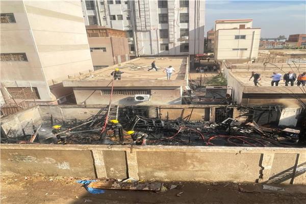 السيطرة علي حريق شب بالمجمع الطبي بقرية ميت خلف بالمنوفية