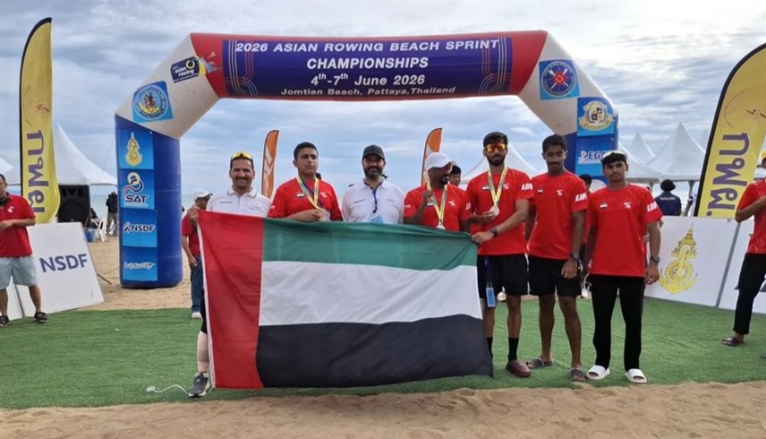 ميداليتان للإمارات في بطولة آسيا للتجديف الشاطئي