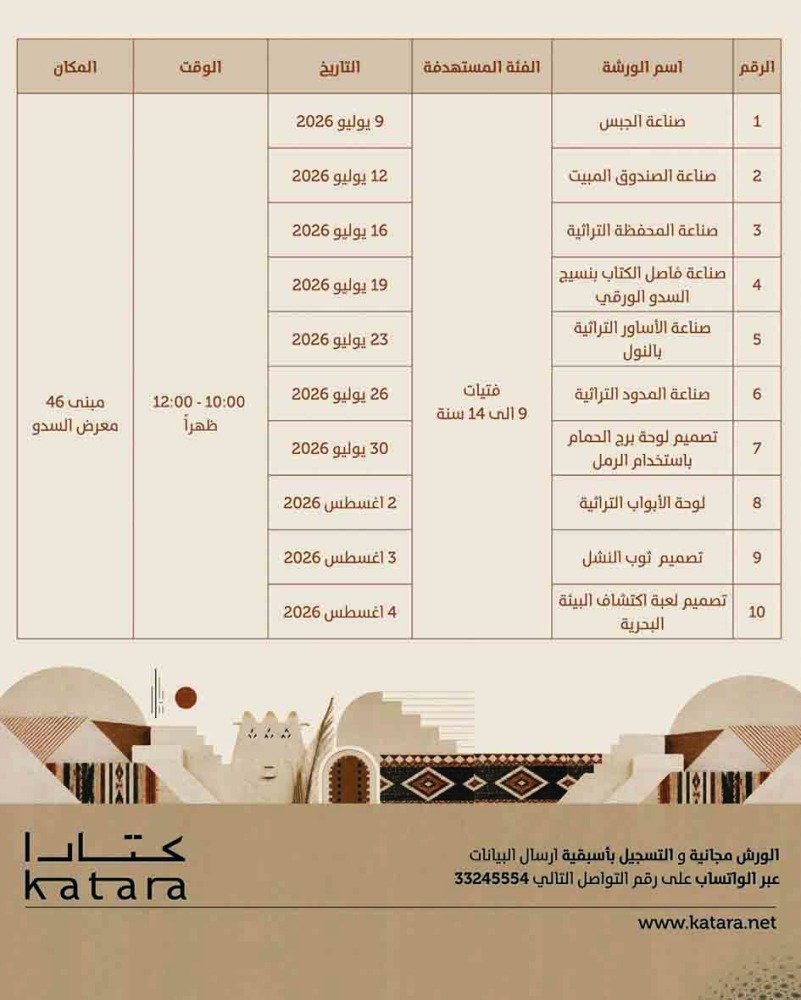 ‫ كتارا تطلق فعاليات التراث والحرف الشعبية
