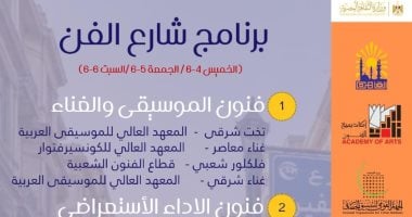 تعرف على فعاليات شارع الفن بمثلث الشريفين فى وسط القاهرة اليوم