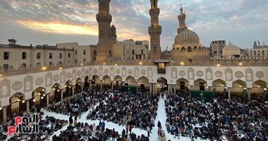 إفطار جماعى بالجامع الأزهر اليوم السابع والعشرين من شهر رمضان
