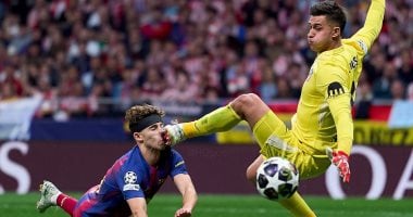 أتلتيكو مدريد ضد برشلونة.. 3 أهداف وإصابة دموية فى شوط أول نارى «فيديو»