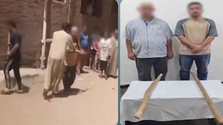 ضبط أب ابنه اعتديا على سيدتين بالعصي بسبب خلافات الجيرة في البحيرة