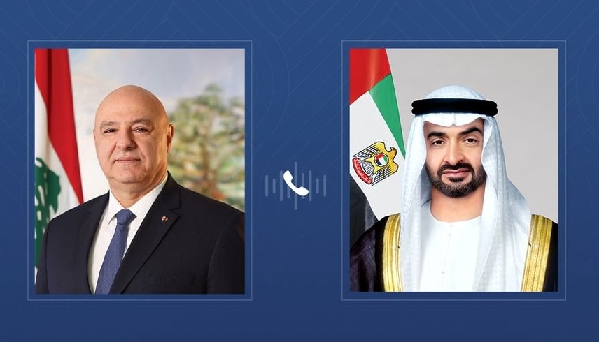 رئيس الدولة والرئيس اللبناني يبحثان هاتفياً علاقات البلدين والتطورات الإقليمية
