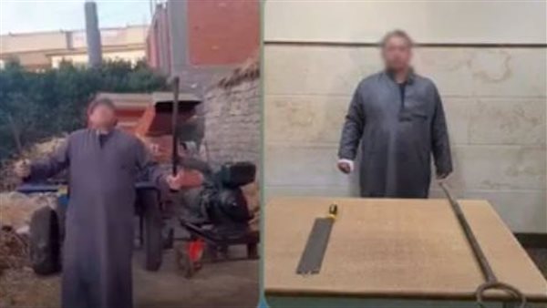 سب الداخلية وتعدى لفظيًا على شخص، كشف تفاصيل فيديو لشخص يلوح بسلاح أبيض بدمنهور