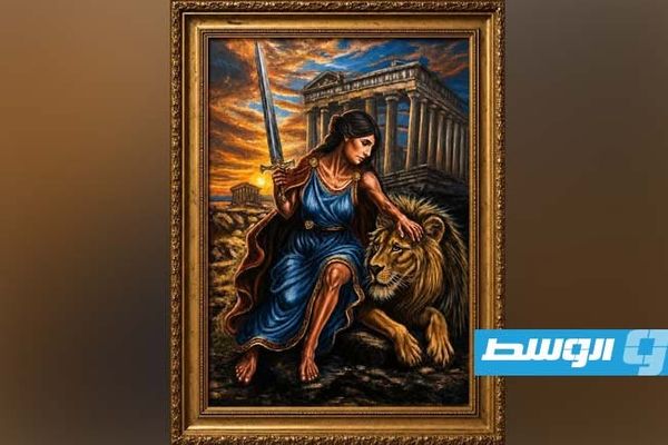 الفنان الليبي مراد عثمان ينجز لوحة «سيرين