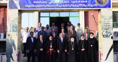 روح المحبة تجمع قيادات الكنائس ورئيس جامعة سوهاج خلال التهنئة بعيد الأضحى