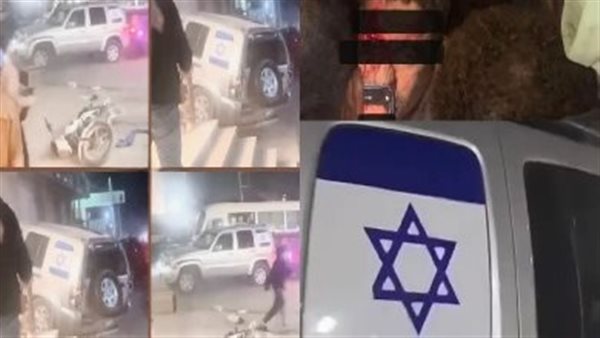 ضبط قائد سيارة ملاكي تحمل علم إسرائيل في كرداسة بعد إصابته عددا من المارة| صور