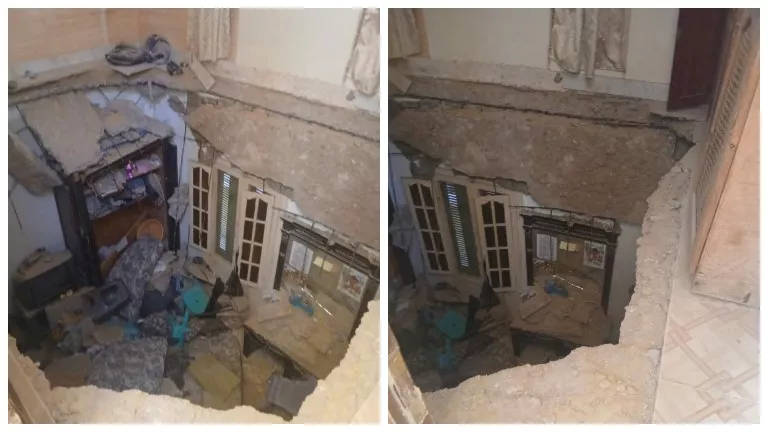 11 مصابًا في انهيار جزئي لعقار بمحرم بك بالإسكندرية (صور)